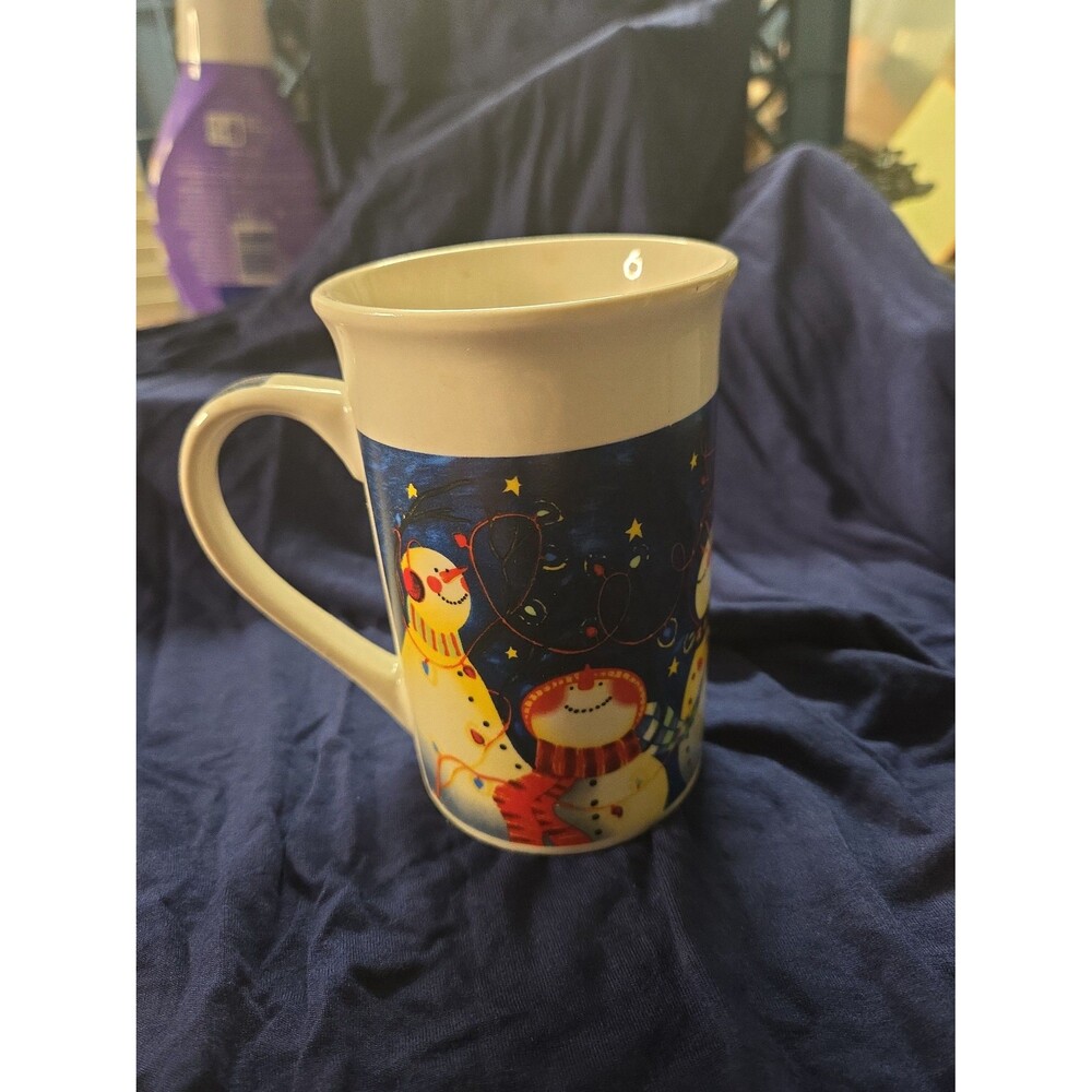 Vintage Royal Norfolk Ceramic Snowman Mug Winter Holiday Christmas Coffee Cup